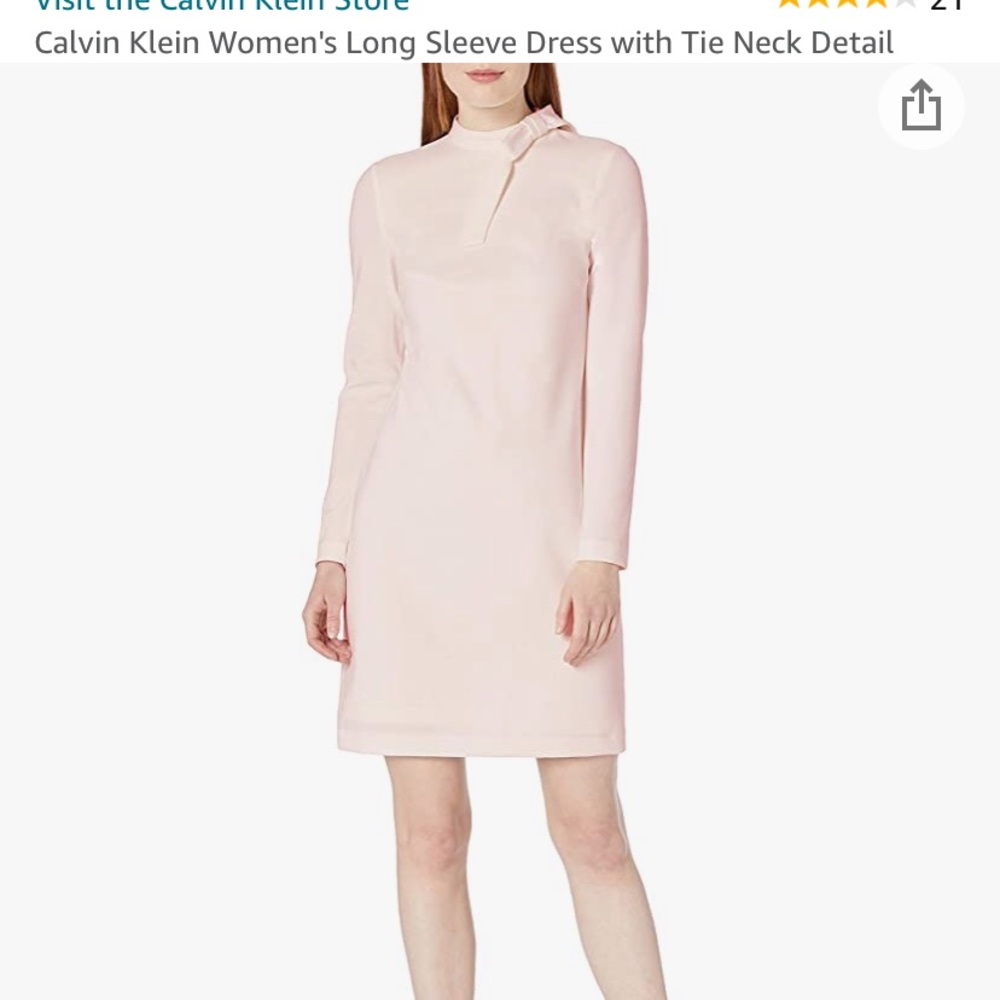 CALVIN KLEIN light pink dress. Long sleeve and new with tags! Never been worn!